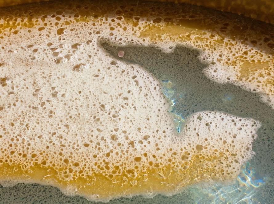 Foamy Yellow Water in hot tub or swim spa exercise pool